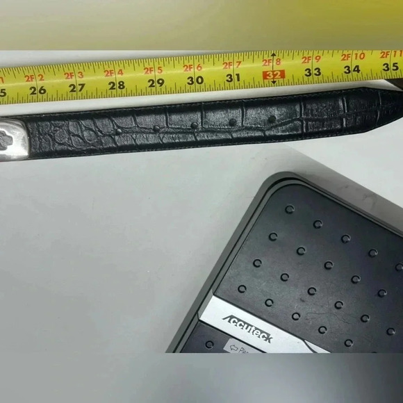 HAROLD POWELL Black Concho Leather Belt - SZ Medium - MADE IN ITALY - Picture 4 of 15